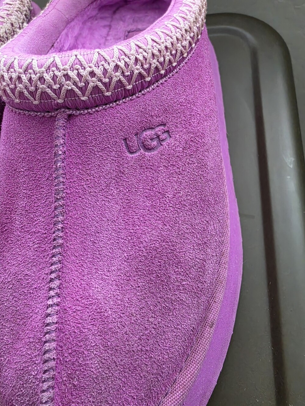 UGG Tasman Slippers Women’s Size 6 Purple Pink Suede Shearling Slip On Shoes - Picture 8 of 11